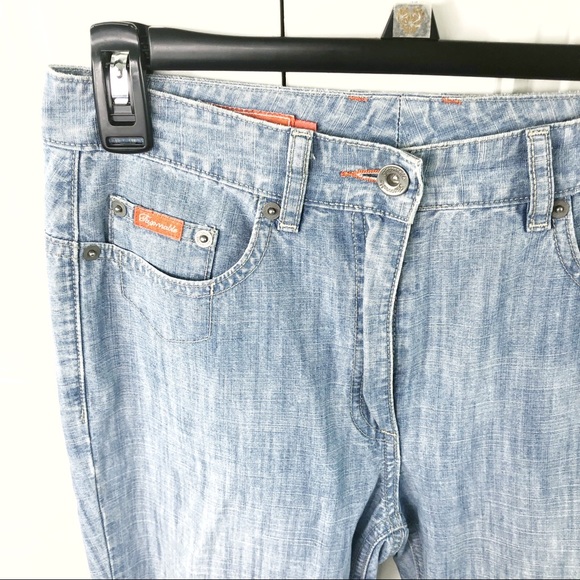 Faconnable High Rise Wide Flare Leg Women's Jeans - Picture 5 of 5